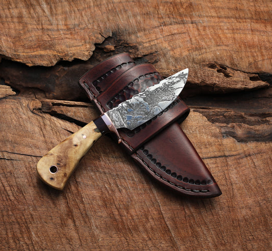 Custom 3 Finger Utility/Hunter. cottonwood burl,  EDC