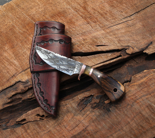 Custom 3 Finger utility/hunter, ziricote and horn, EDC