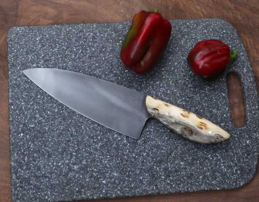 Custom chefs knife, 7.5 inch, Ponderosa pine