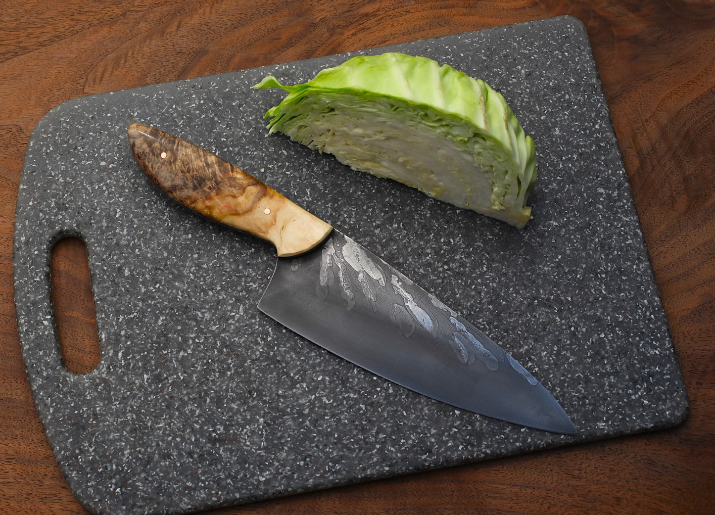 7.5 inch Chefs Knife, box elder burl