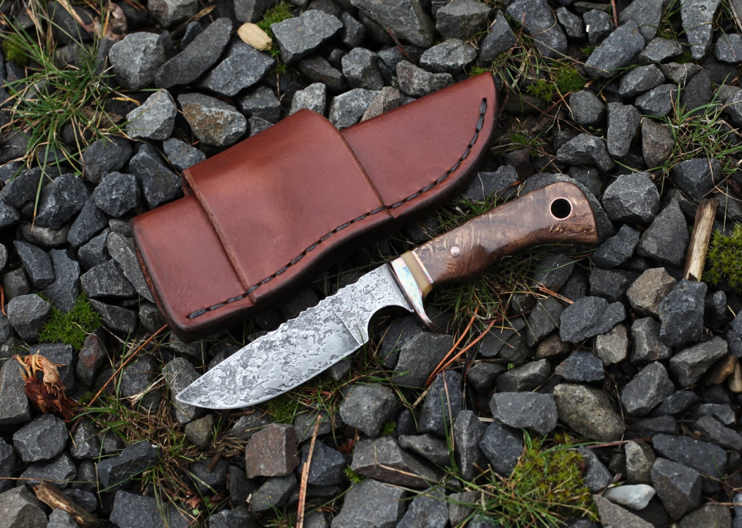 Custom Drop point hunter, dark oak