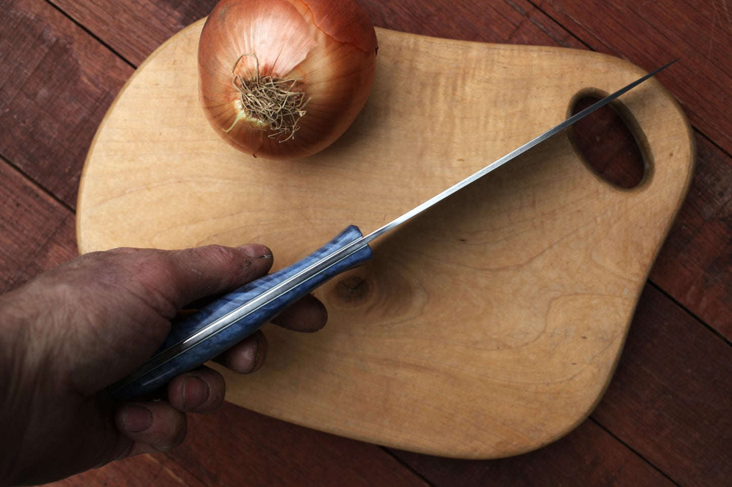7.5 inch Custom Chefs knife, blue maple