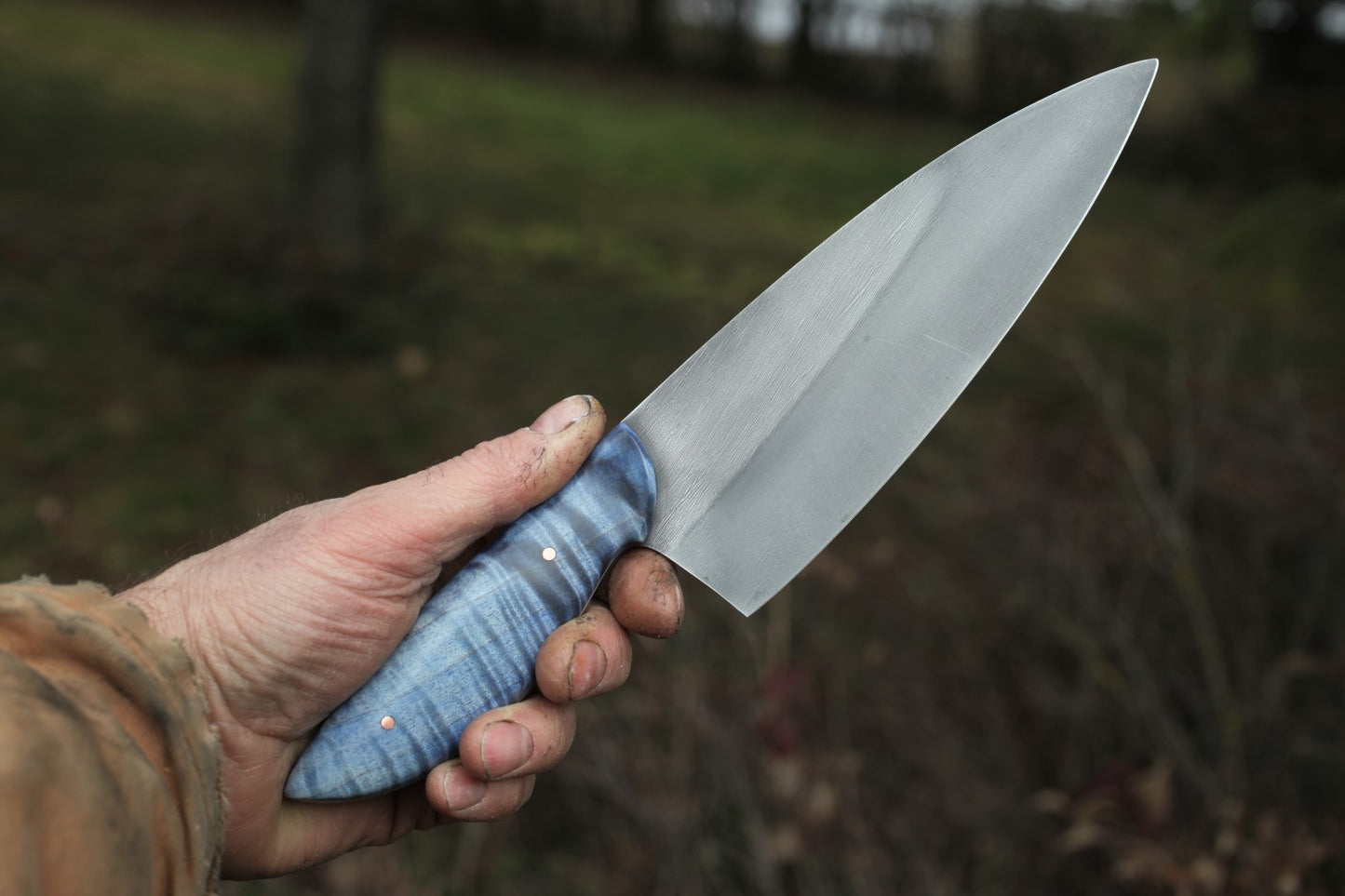 7.5 inch Custom Chefs knife, blue maple