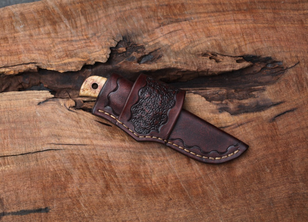 Fancy Drop Point hunter, box elder