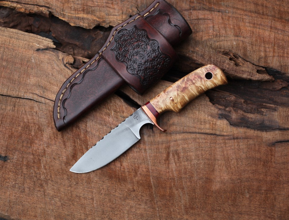 Fancy Drop Point hunter, box elder