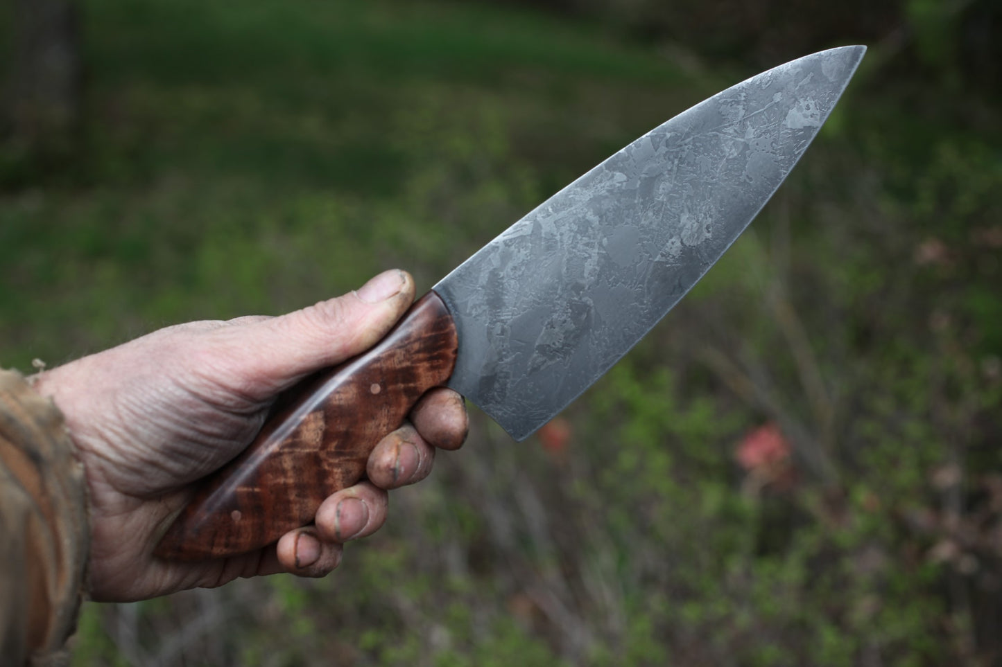 Custom 7.25 inch Chefs knife- fancy walnut