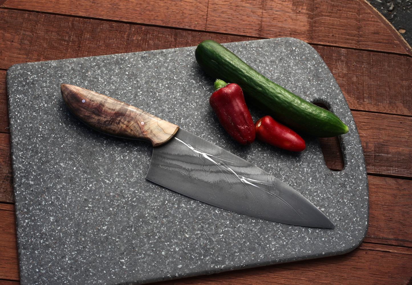 7.5 Custom Chefs knife - fancy box elder