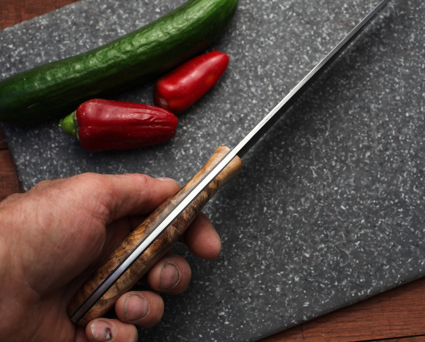 7.5 Custom Chefs knife - fancy box elder
