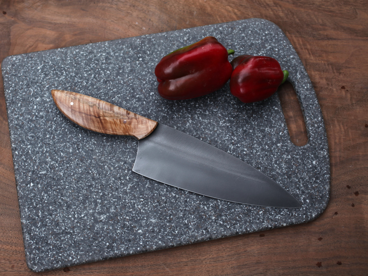 Custom Chefs knife, Chinese elm
