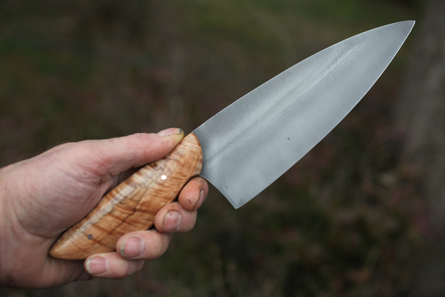 Custom Chefs knife, Chinese elm