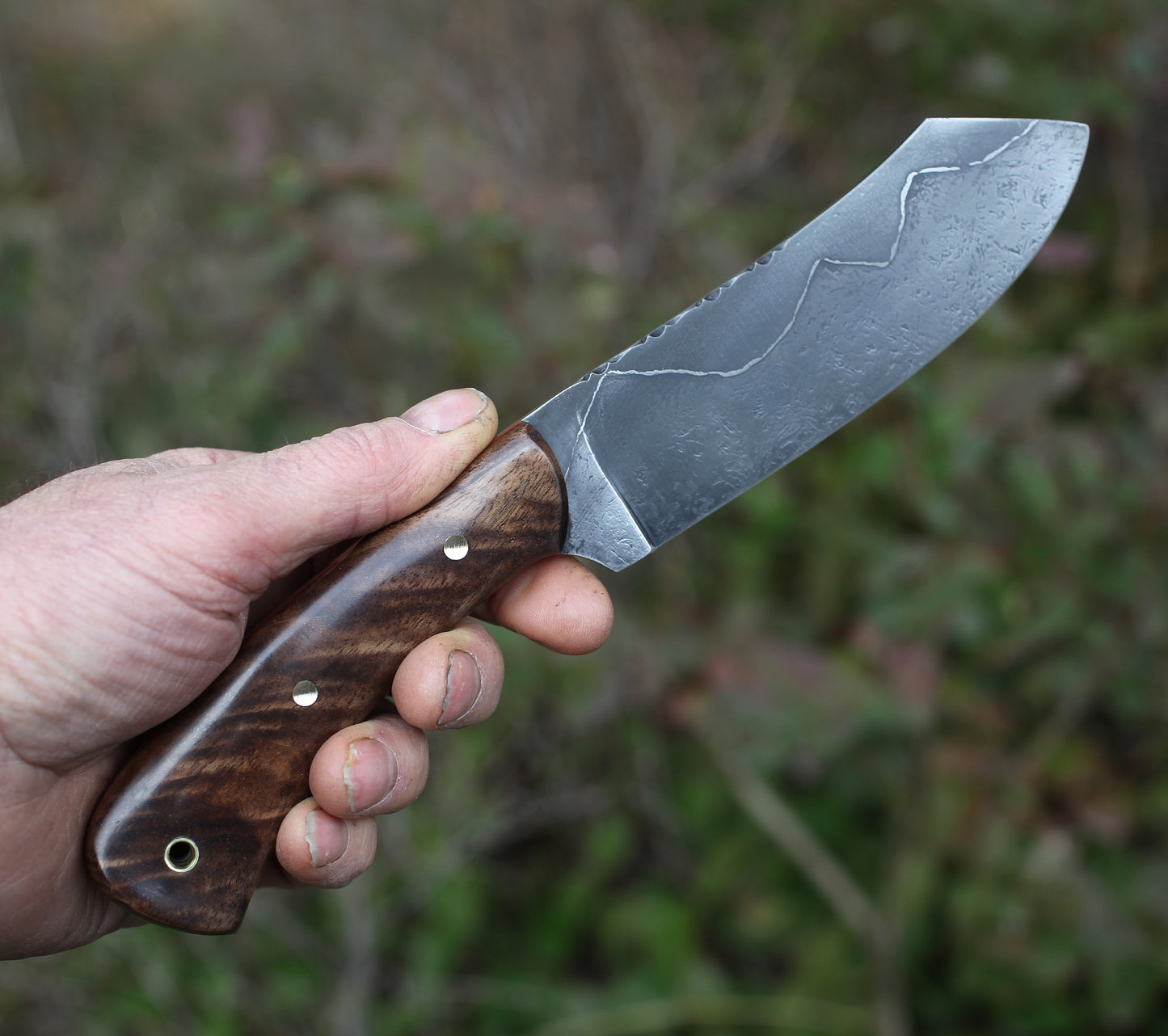 Custom spay point Camp knife, walnut
