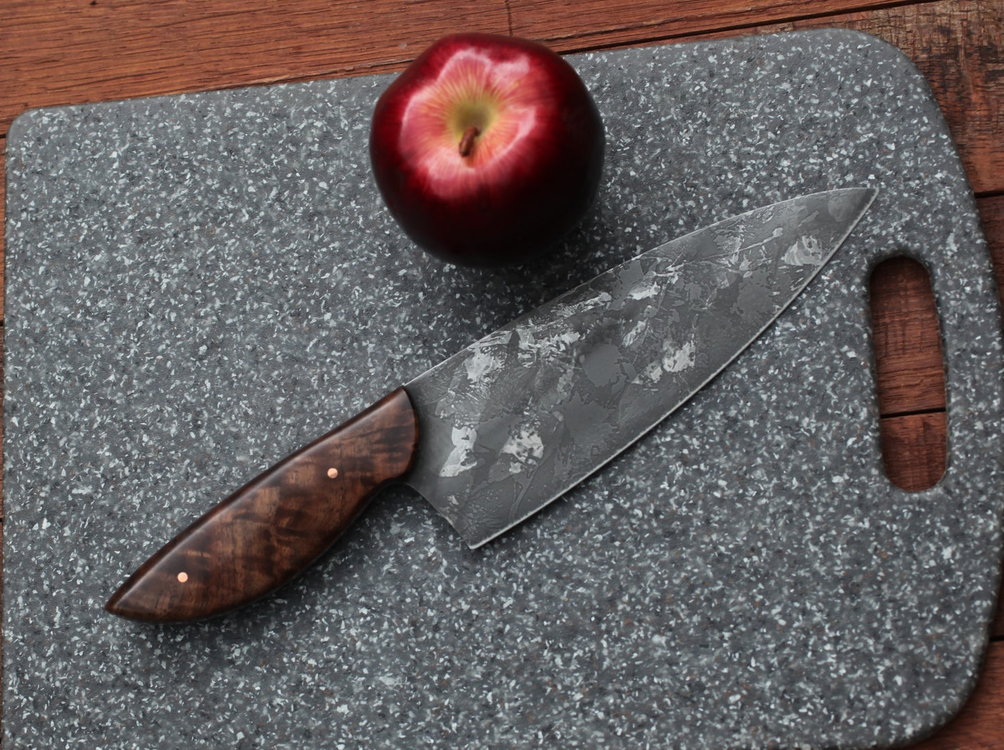 Custom 7.25 inch Chefs knife- fancy walnut