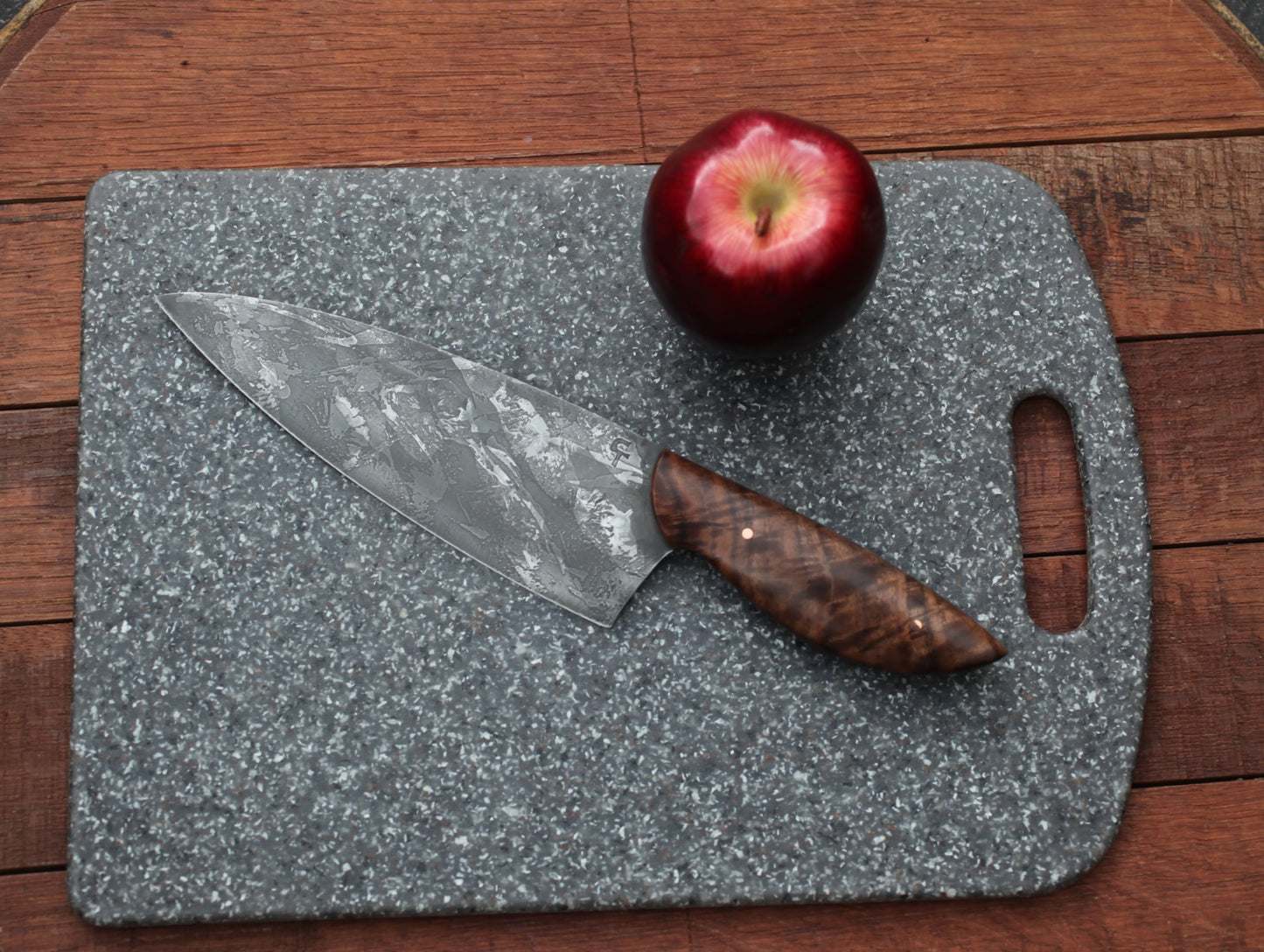 Custom 7.25 inch Chefs knife- fancy walnut