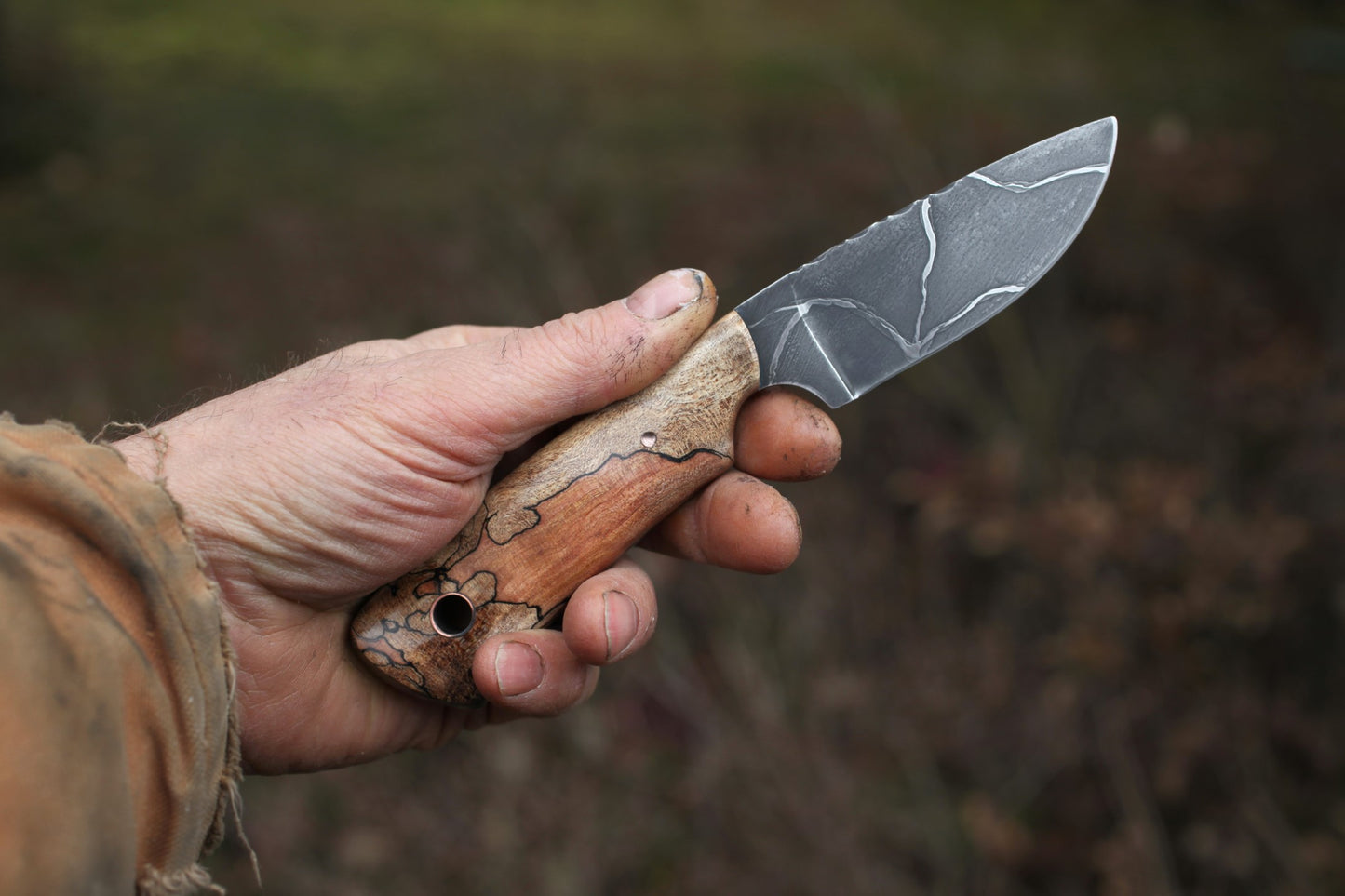 Guardless Drop Point hunter, spalted maple
