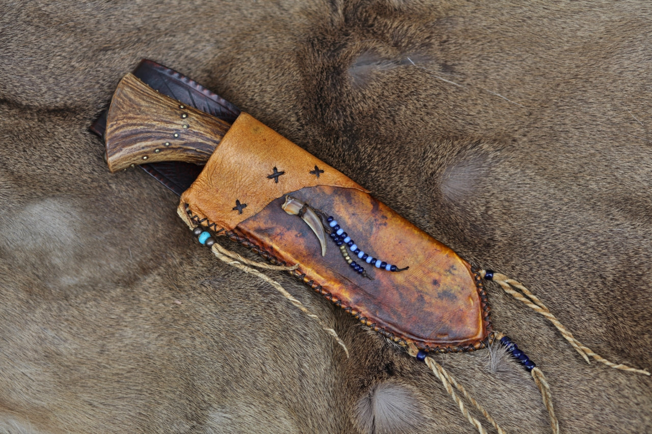 Forged skinner with whitetail antler