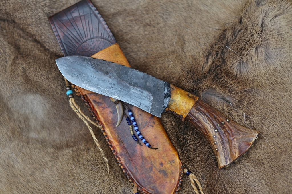 Forged skinner with whitetail antler