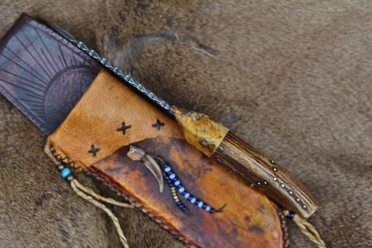 Forged skinner with whitetail antler