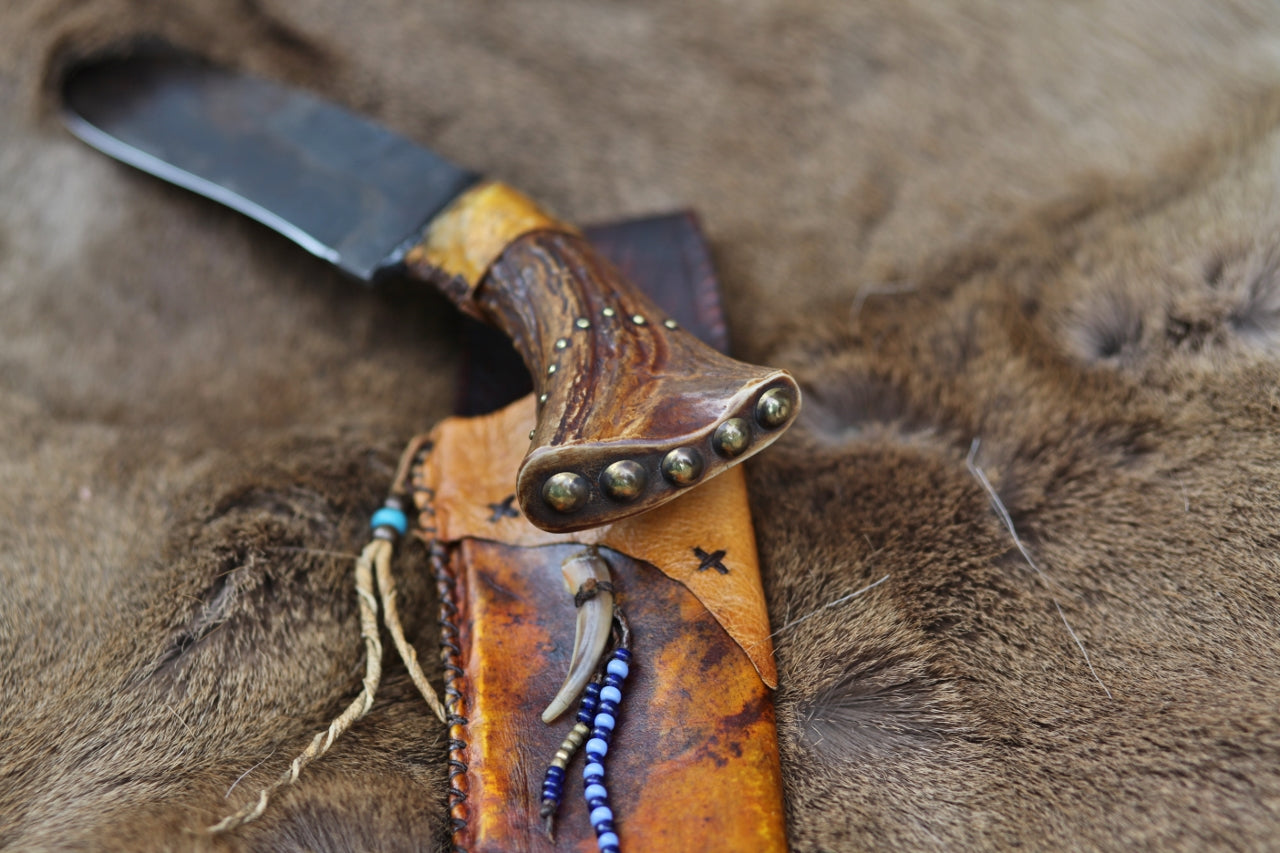 Forged skinner with whitetail antler