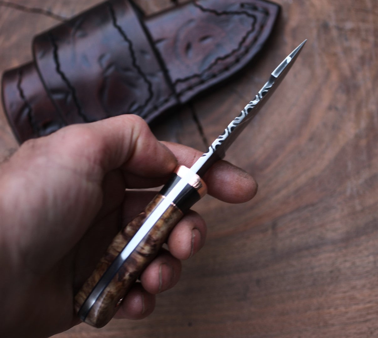 Modified Drop Point, spalted aspen