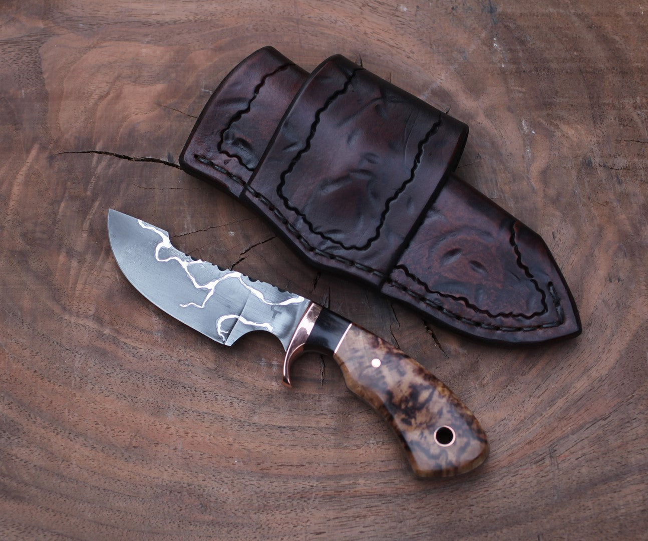 Modified Drop Point, spalted aspen