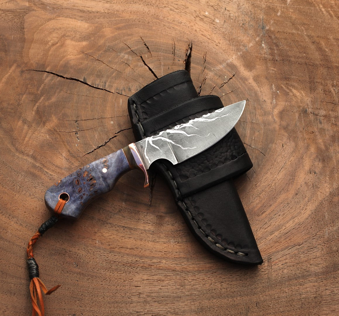 Little Guy in blue maple burl