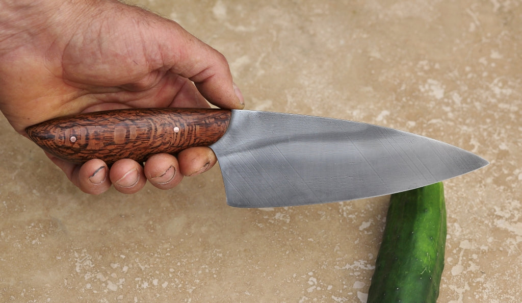 Custom 6 inch chefs knife, lacewood