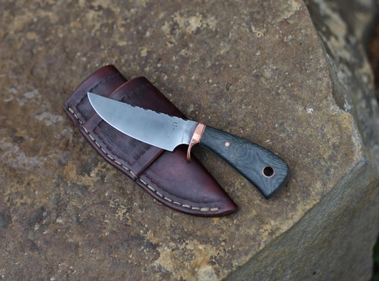 3 finger utility blade, canvas micarta
