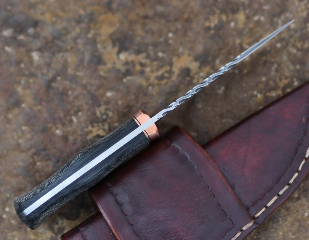3 finger utility blade, canvas micarta