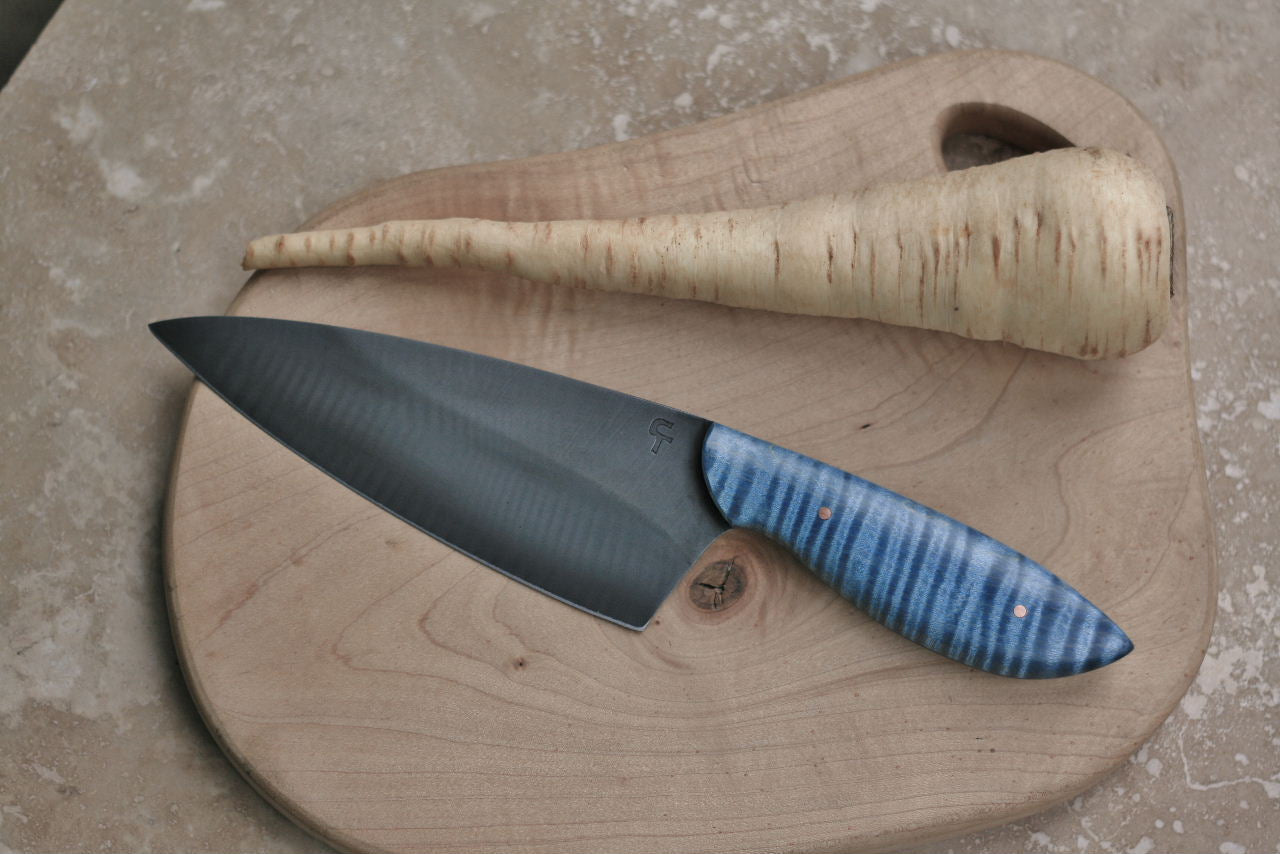 Custom chefs knife, baby blue