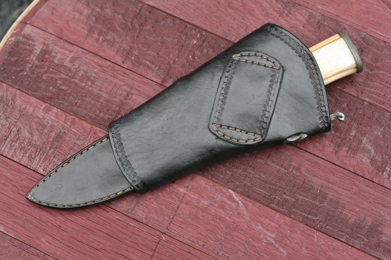 Custom forged fighter, elk and yew wood