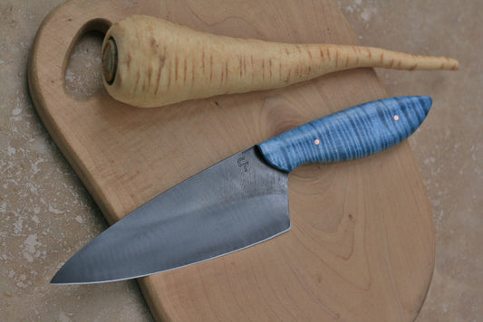 Custom chefs knife, baby blue