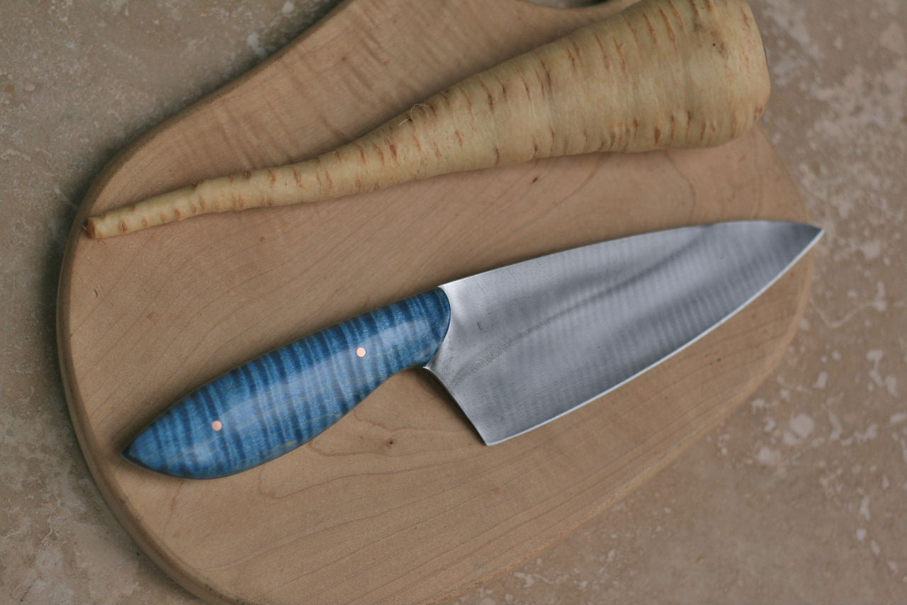 Custom chefs knife, baby blue