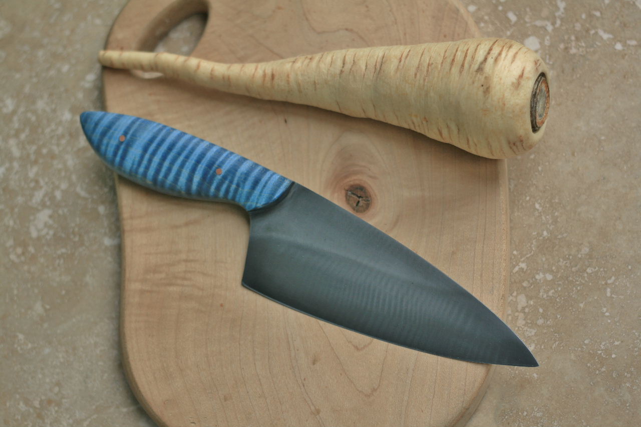 Custom chefs knife, baby blue