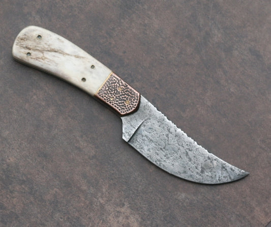 Upswept Skinner Knife, Hammered Copper