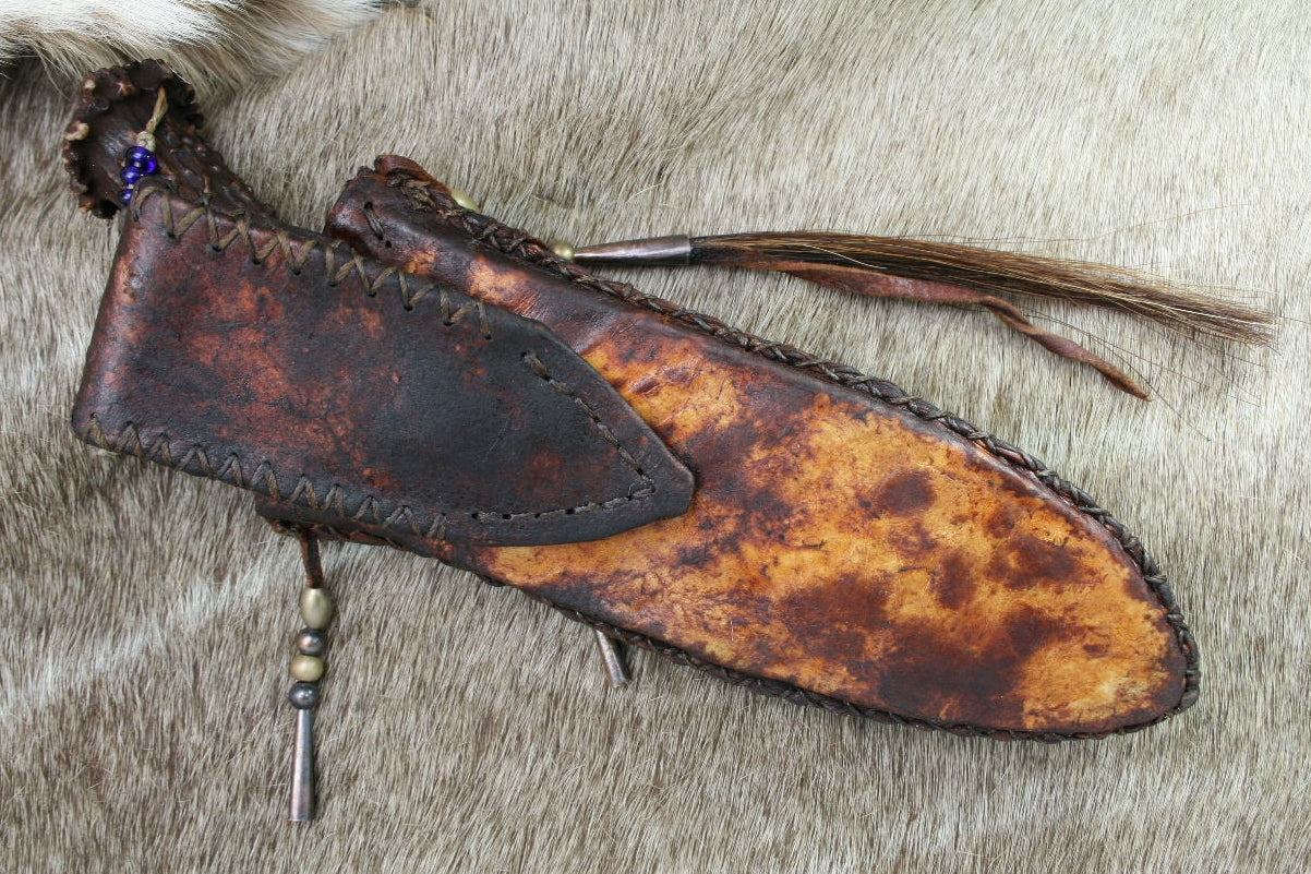 1800's Damascus Hunter in rawhide