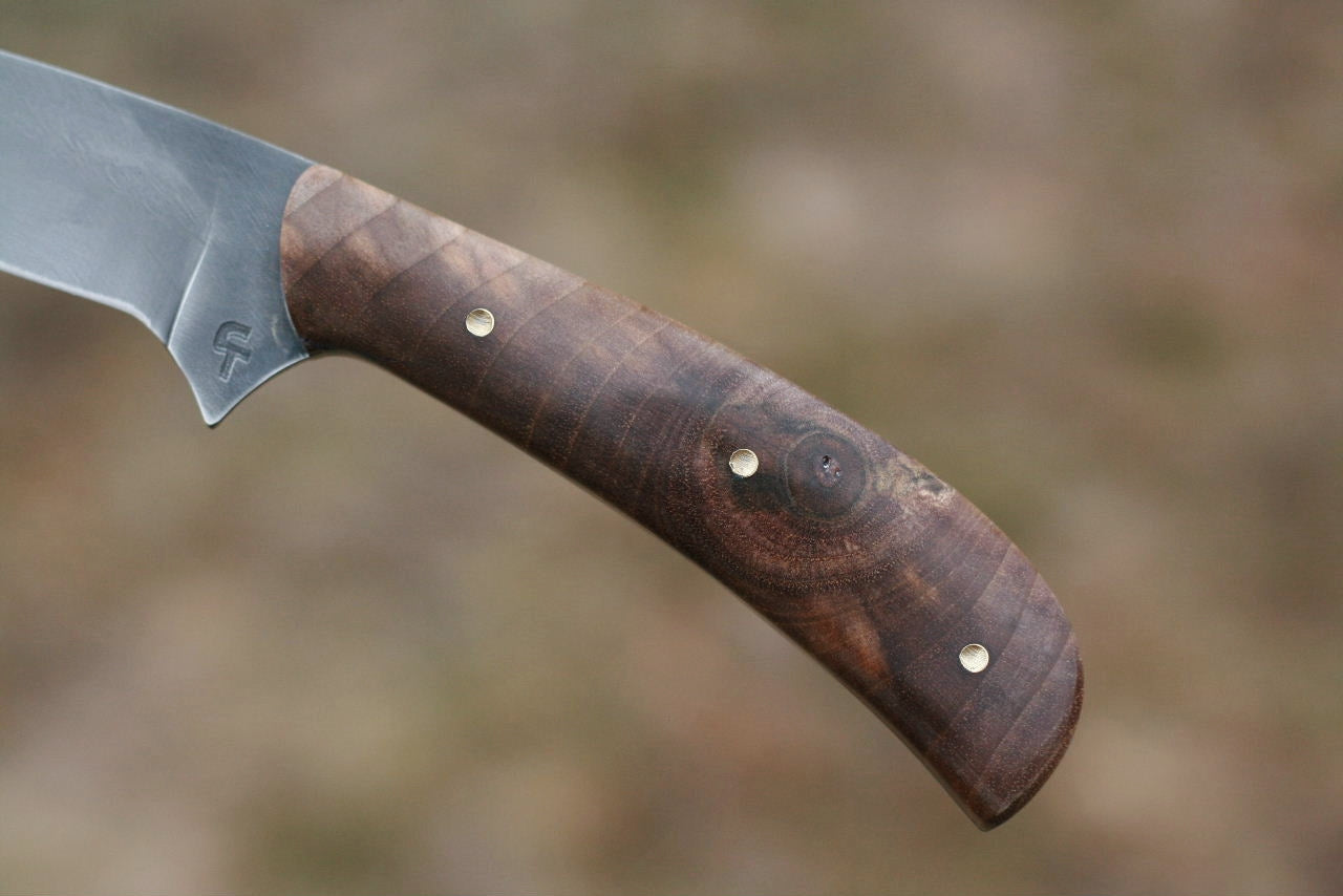 Custom bird and trout knife in spalted alder
