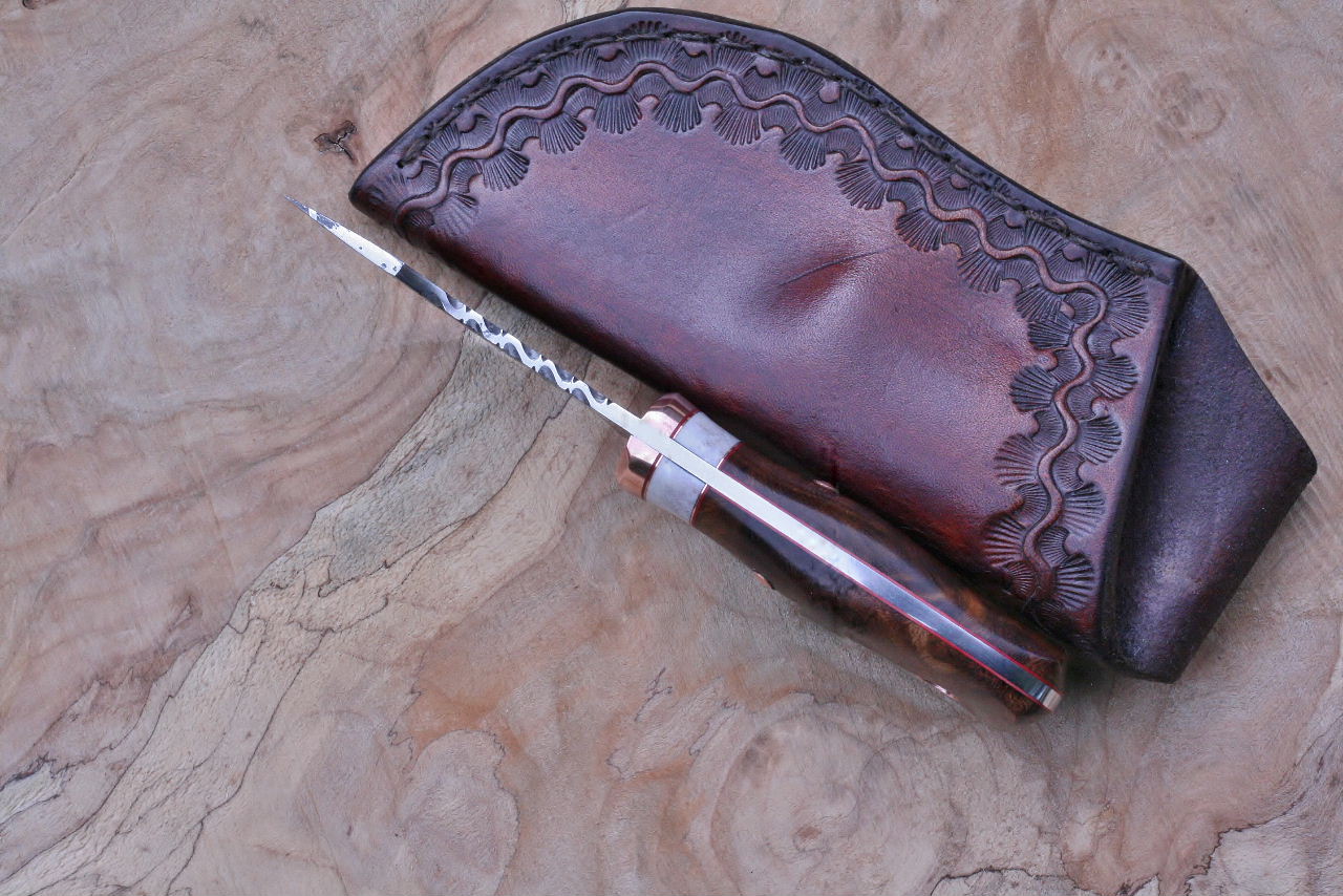 3 finger skinner, ironwood burl