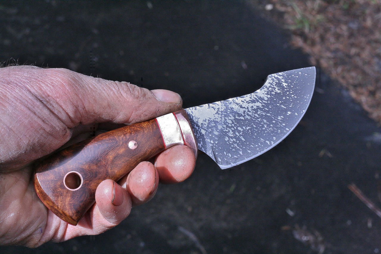 3 finger skinner, ironwood burl