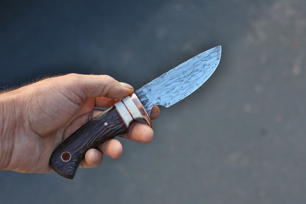 Drop point hunter, wenge wood and whitetail