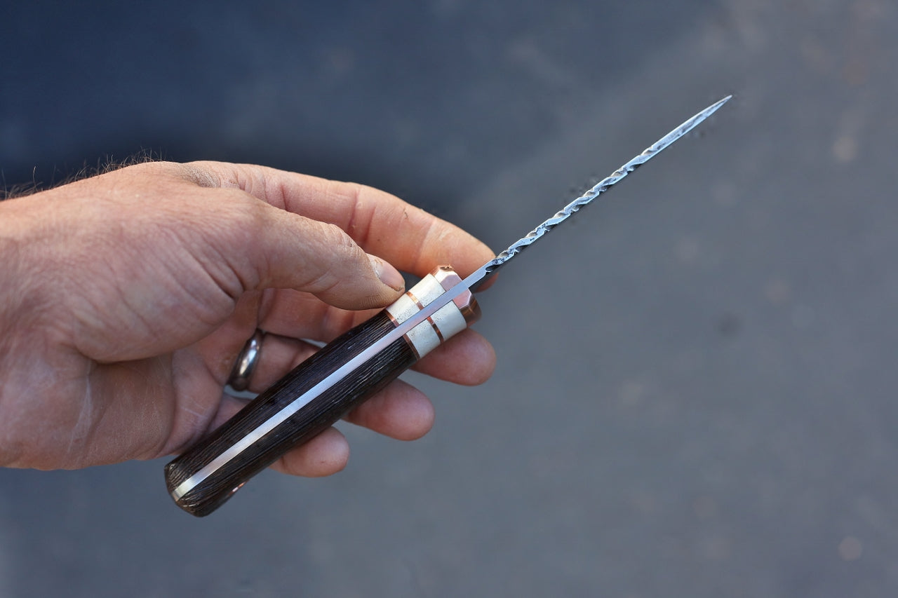 Drop point hunter, wenge wood and whitetail