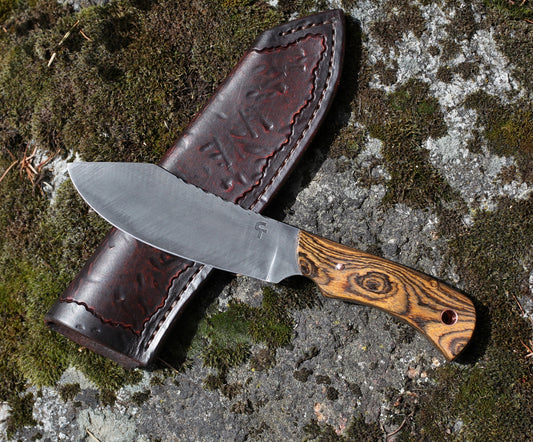 Custom Nessmuk hunting knife, bocote