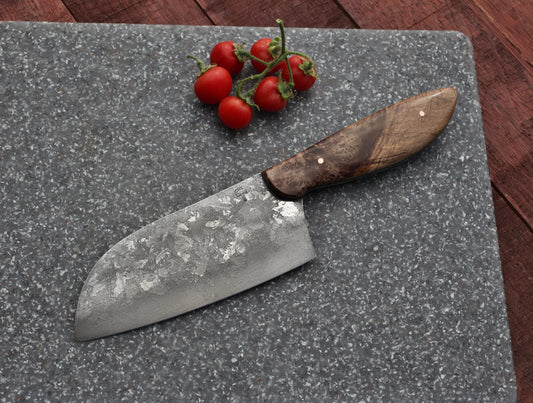 5.5 inch Camp/chef knife, spalted maple burl