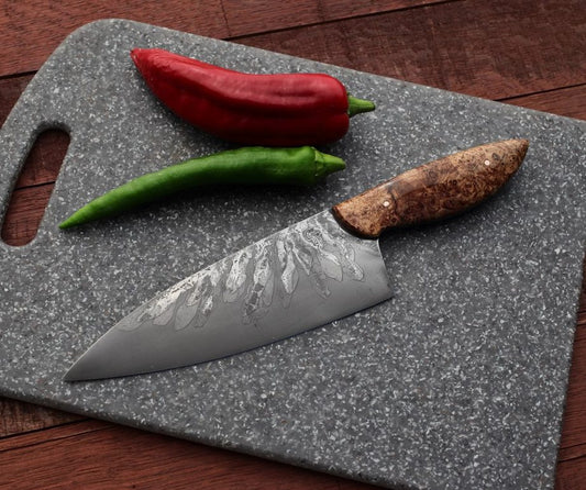 7.5 inch Custom Chefs knife, spalted maple burl