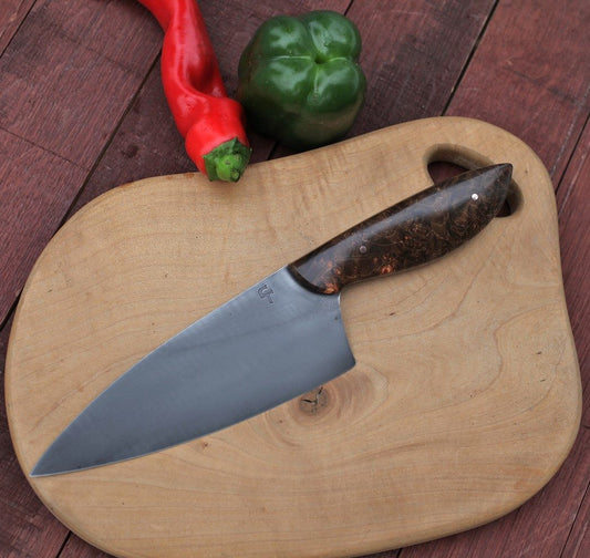 Custom Chefs knife, 6.5 inch, maple burl