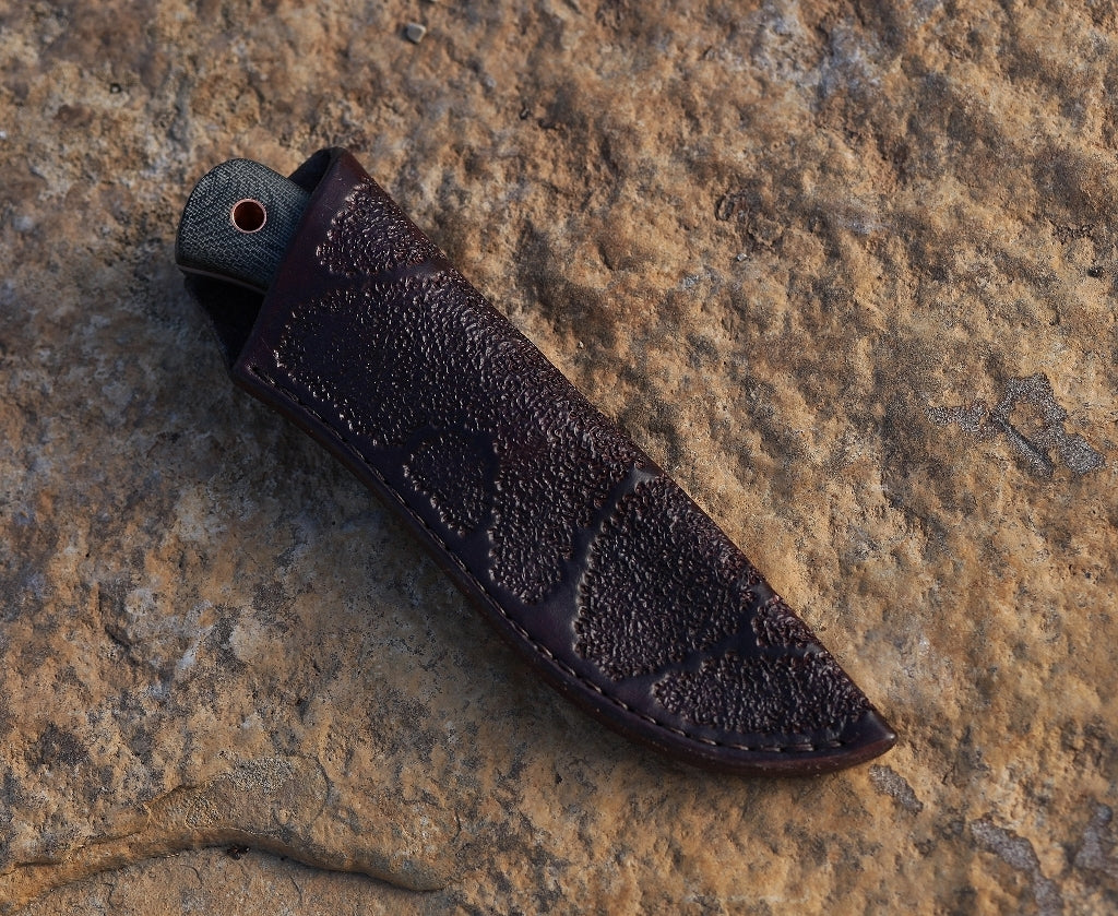 Big Game hunting knife, layered canvas micarta