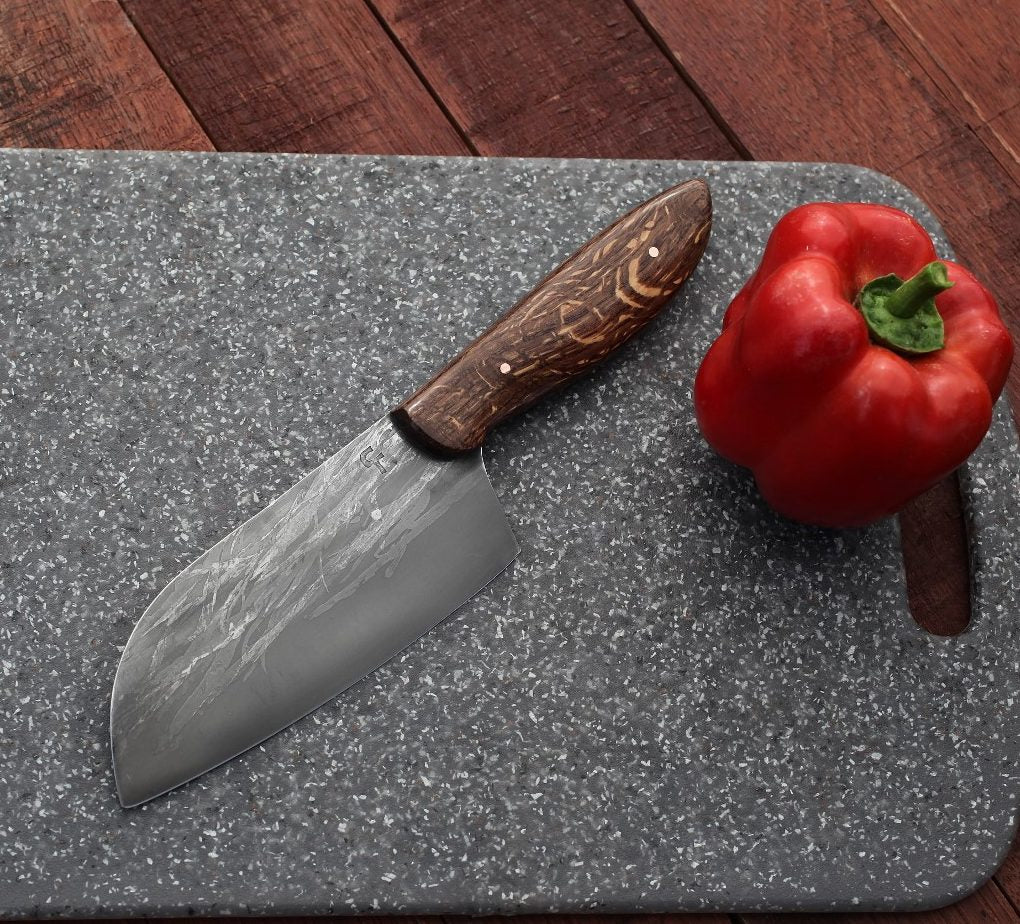 5.5 inch Camp/chef knife, tiger oak