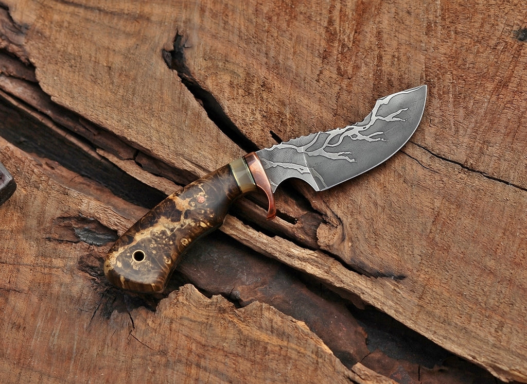 Modified drop point hunter, box elder