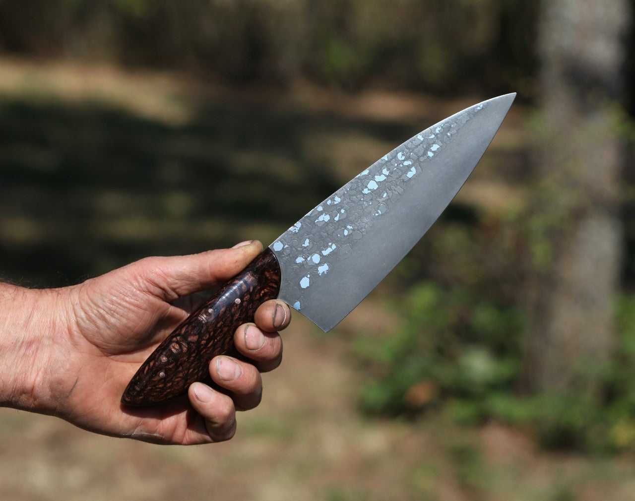 7.5 inch Custom Chefs knife, African leopard wood