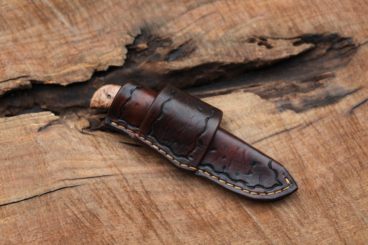 Custom Bird and Trout, maple burl