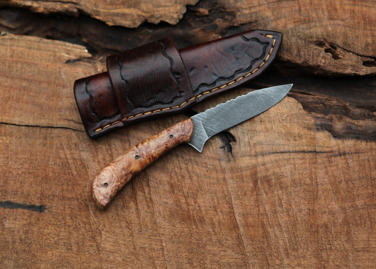 Custom Bird and Trout, maple burl